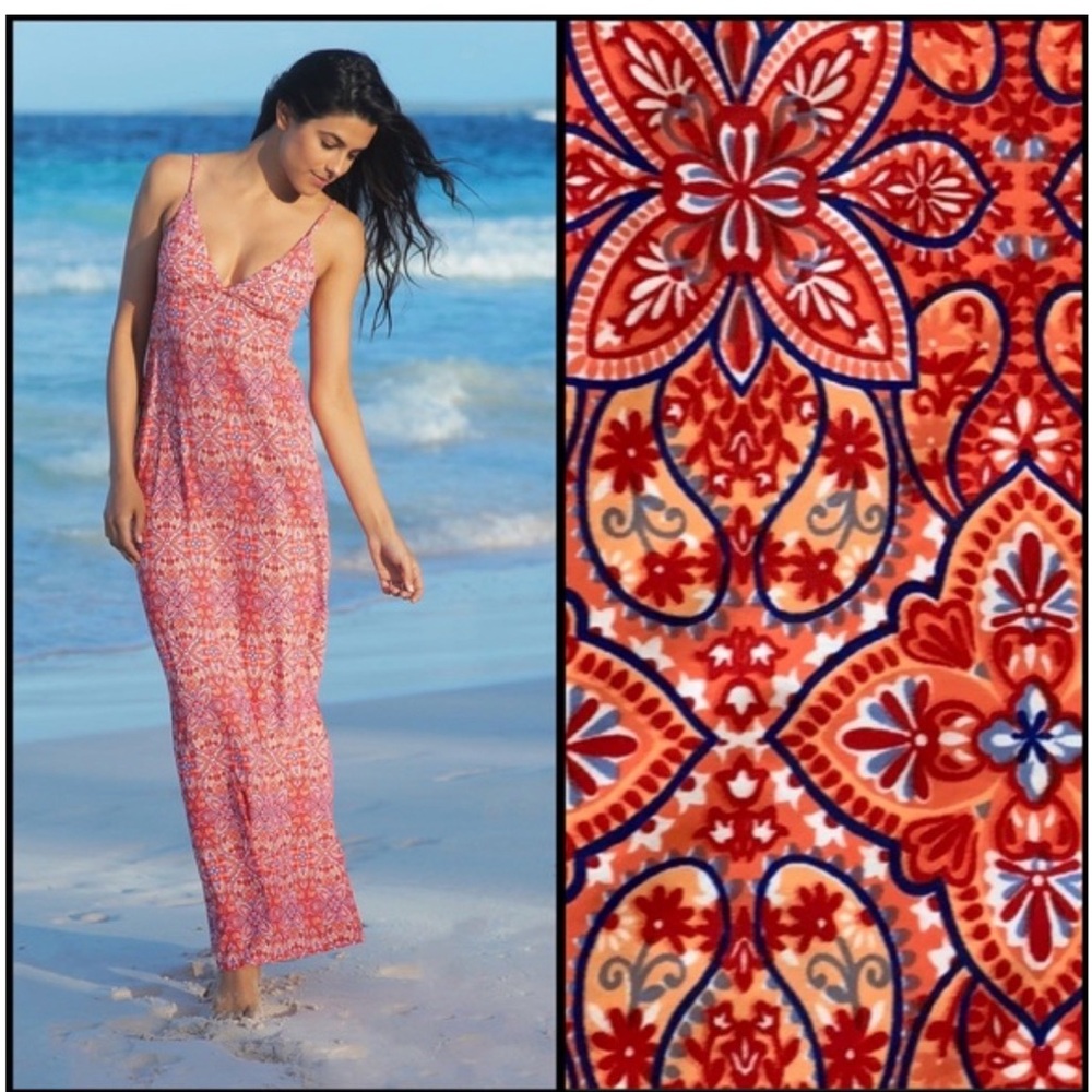 Helen Jon Designer Resort Mosaic Kaleidoscope Stained Glass Maxi Dress Coverup